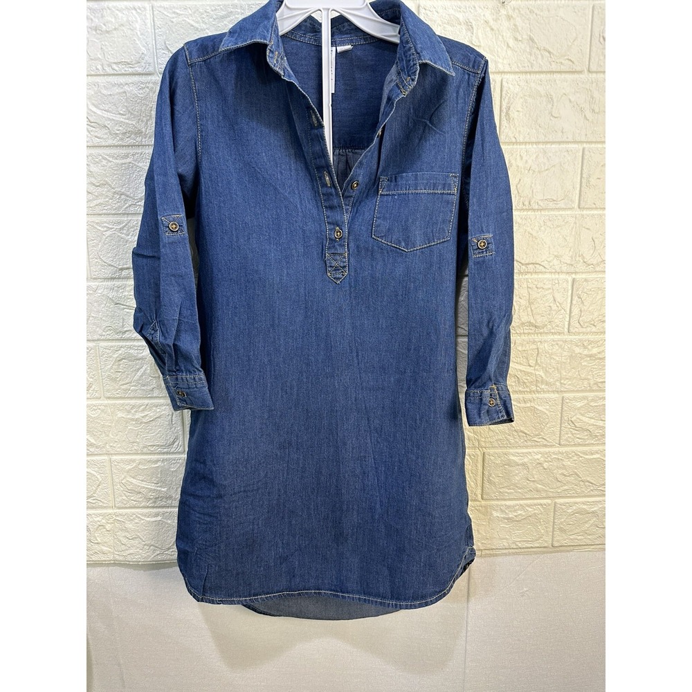 Japna Kids Cotton Long Sleeve Denim‎ Dress Girls Size 8